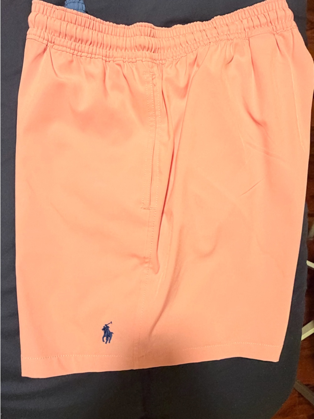 Polo by Ralph Lauren Pink Swim Trunks with Navy Logo